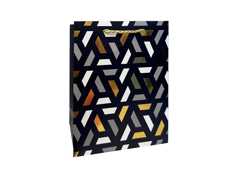 Punga cadou Negru&Auriu, dimensiune 26*32*12 cm, Model 1 - Fotografie 1