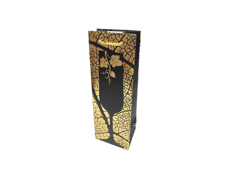 Punga cadou pentru sticla Blacken Gold, dimensiune 12*35*9 cm, pahar champ - Fotografie 1