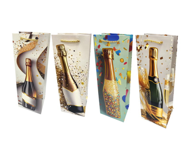 Punga cadou pentru sticla Champ, dimensiune 12*35*9 cm - Fotografie 1