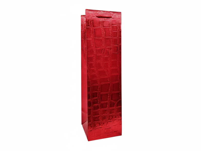 Punga cadou pentru sticla Crocodile, dimensiune 11*38*11 cm, rosu, 5 buc/set - Fotografie 1