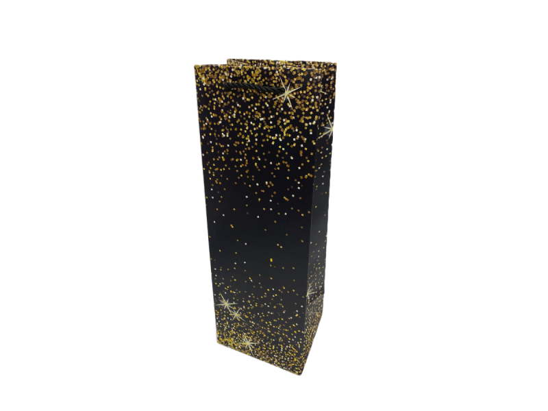 Punga cadou pentru sticla Dots, dimensiune 12*35*10 cm, negru, 5 buc/set - Fotografie 1