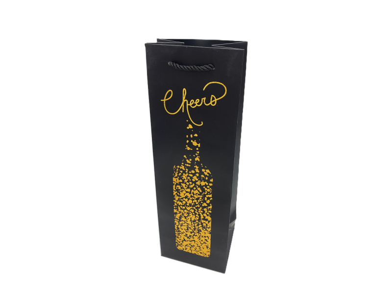 Punga cadou pentru sticla Gold Sketch, dimensiune 11,5*35*9 cm, sticla blur, 5 buc/set - Fotografie 1