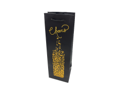 Punga cadou pentru sticla Gold Sketch, dimensiune 11,5*35*9 cm, sticla blur