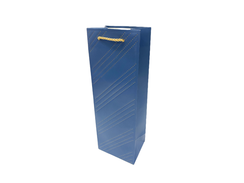 Punga cadou pentru sticla Oblique, dimensiune 12*35*9 cm, albastru, 5 buc/set - Fotografie 1