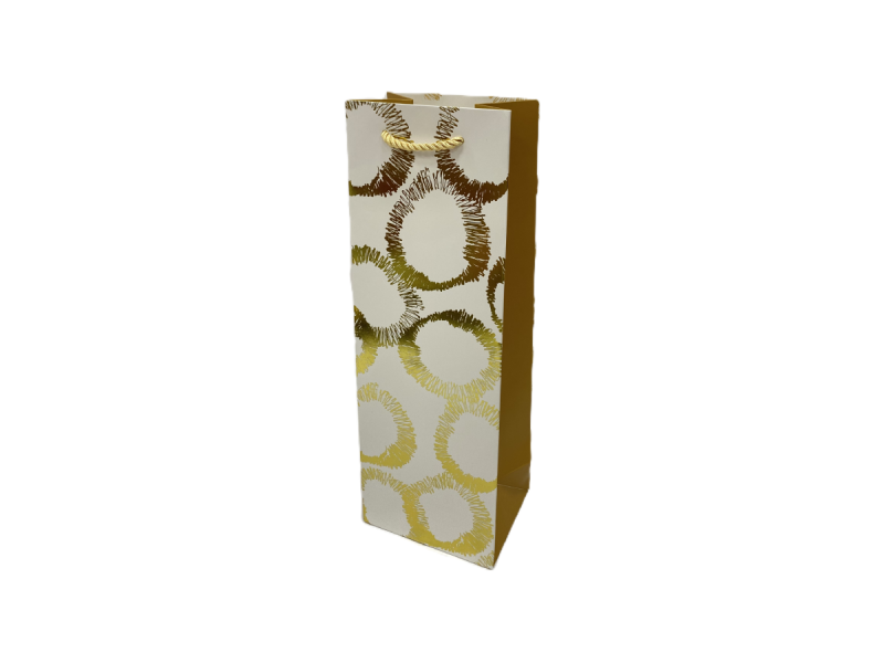 Punga cadou pentru sticla RING, dimensiune 12*35*9 cm, alb, 5 buc/set - Fotografie 1