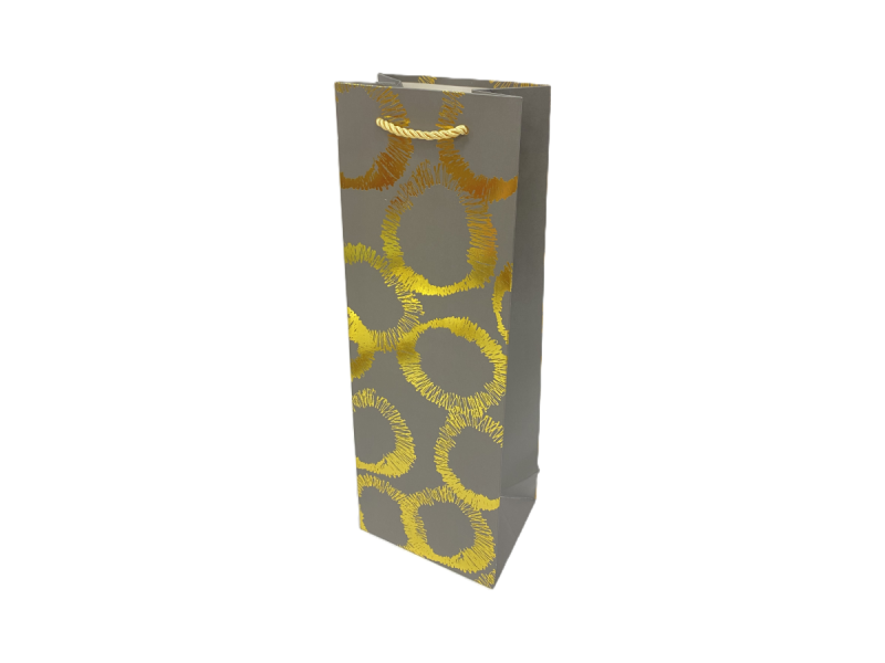 Punga cadou pentru sticla RING, dimensiune 12*35*9 cm, gri - Fotografie 1