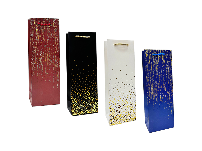 Punga cadou pentru sticla Sparkle, dimensiune 12*36*8.5 cm, diverse culori - Fotografie 1