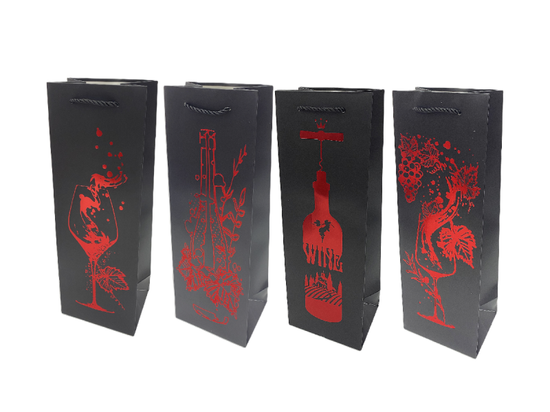 Punga cadou pentru sticla WINE, dimensiune 12*35*9 cm - Fotografie 1