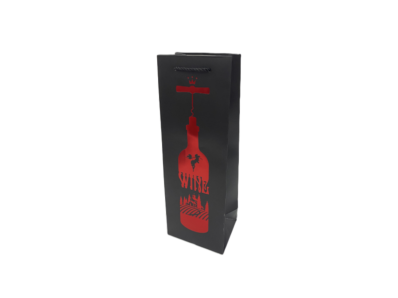 Punga cadou pentru sticla WINE, dimensiune 12*35*9 cm, sticla, 25 buc/set - Fotografie 1