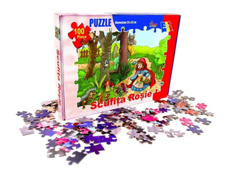 Puzzle 100 piese - Scufita Rosie - Fotografie 1