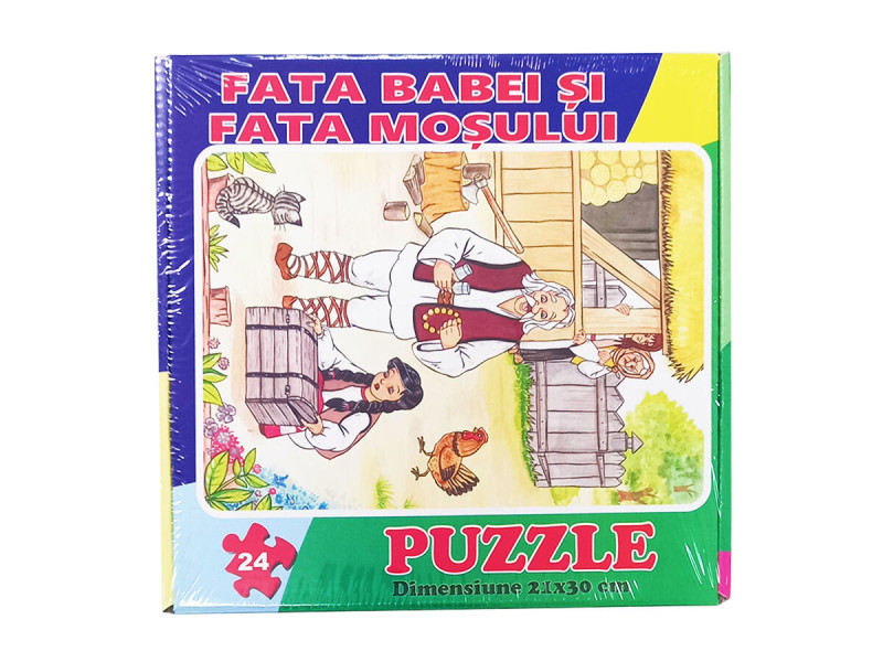 Puzzle 24 piese - Fata babei si fata mosului - Fotografie 1