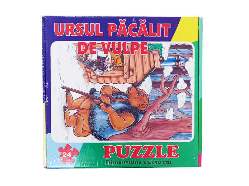 Puzzle 24 piese - Ursul pacalit de vulpe - Fotografie 1