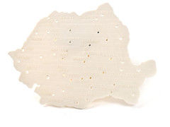 Sablon plastic Harta Romaniei, 21x15 cm