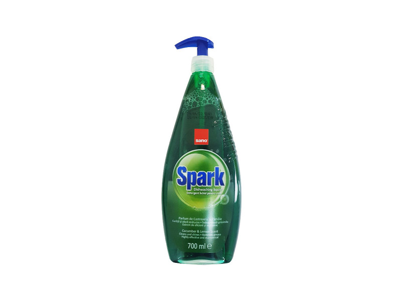  Sano Spark, detergent lichid de vase, 700 ml, Castravete - Fotografie 1