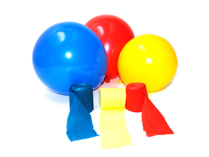 Set hartie creponata + 3 baloane tricolor - Fotografie 1