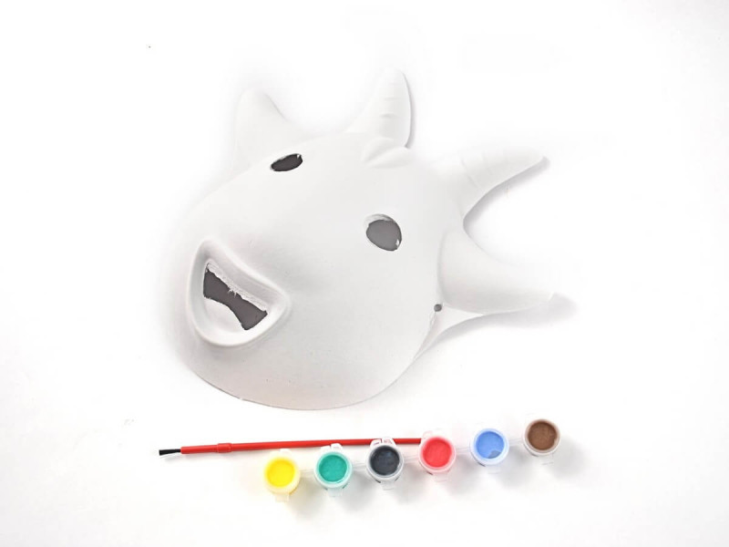Set masca pentru pictat, model Miel, 1 pensula si 6 culori - Fotografie 2