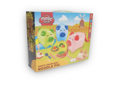 Set plastilina 5 culori cu accesorii si porcusor Happy Colour Mud Noodle Pig 