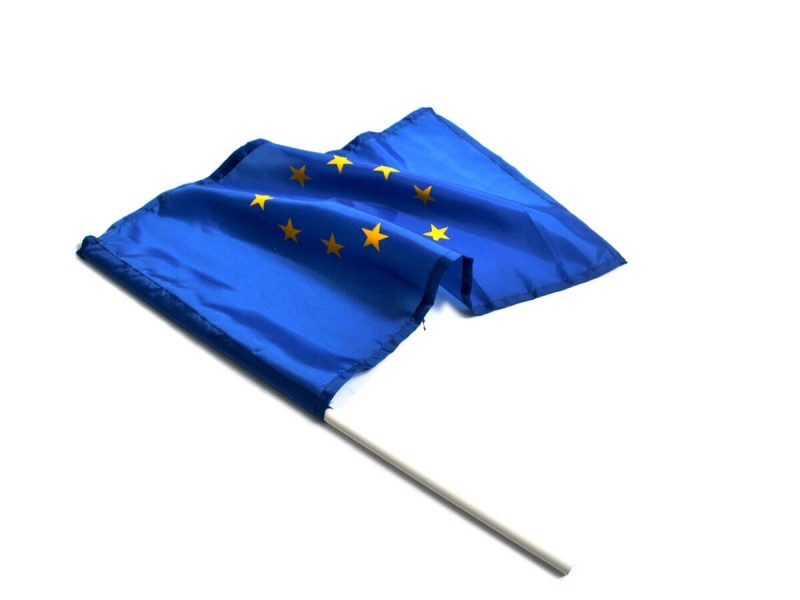 Steag UE material textil  cu bat de plastic, dim. 46 x 30 cm - Fotografie 2