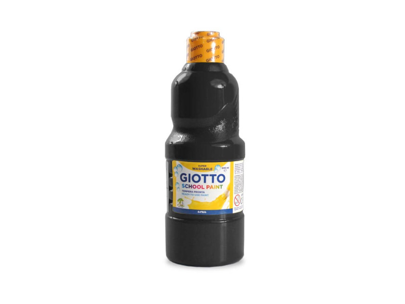 Tempera Giotto borcan 500 ml, negru - Fotografie 1
