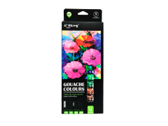 Tempera gouache 12 culori/cutie, tub 12ml - Yalong