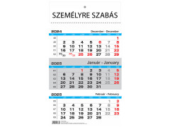 Triptic A3 Naptár 2025 - 3 hónap/ív - 12 lap (Calendar triptic A3)